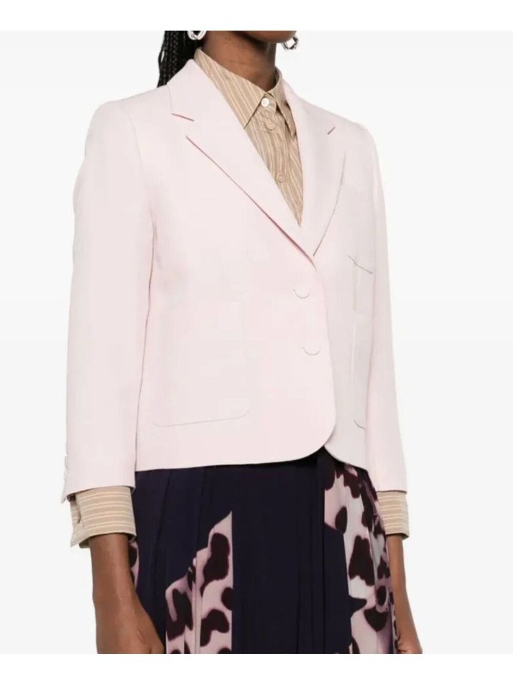 Dries Van Noten Bambis Wool-Blend Blazer Jacket Pink Size 36 XS